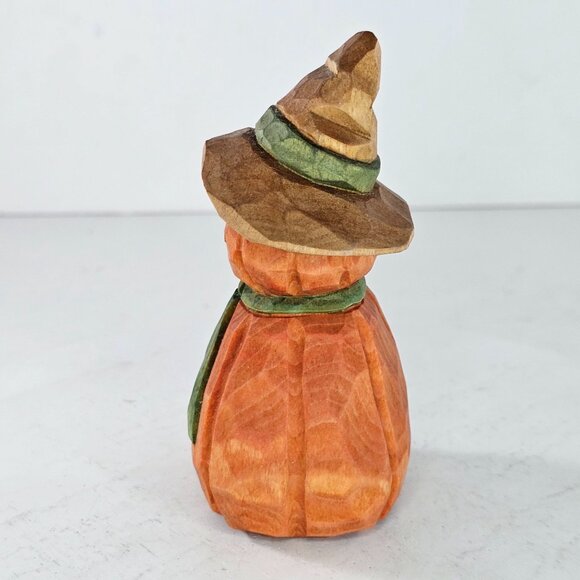 Mike Shipley Hand Carved Wood Pumpkin Scarecrow Folk Art Figure Halloween Fall - Picture 4 of 8